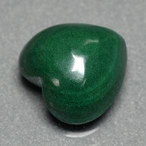 2.84 ct Green Malachite Stone, Natural Malachite in Heart Cabochon Shape for Sale