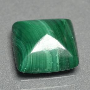 4.43 ct Green Malachite Stone, Natural Malachite in Square Sugarloaf Cabochon Shape for Sale