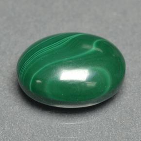 3.90 ct Green Malachite Stone, Natural Malachite in Oval Cabochon Shape for Sale