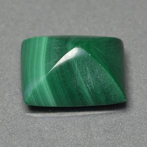 3.97 ct Green Malachite Stone, Natural Malachite in Baguette Sugarloaf Cabochon Shape for Sale