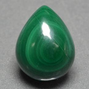 Medium Green Malachite Gem - 5.2ct Pear Cabochon (ID: 500401)