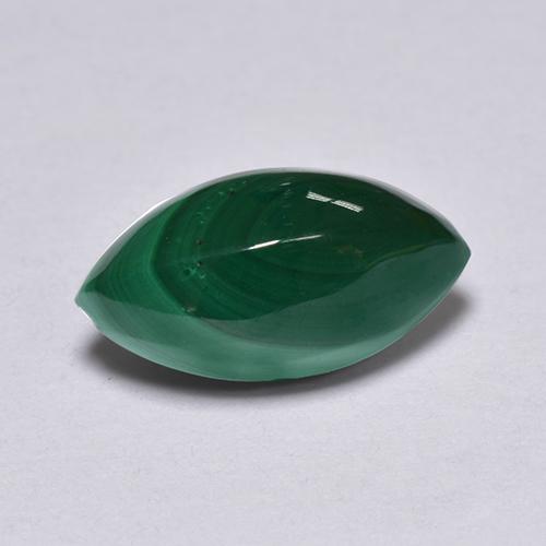 1.82 ct Green Malachite Gemstone, Malachite Gem in Marquise Cabochon Shape for Sale.