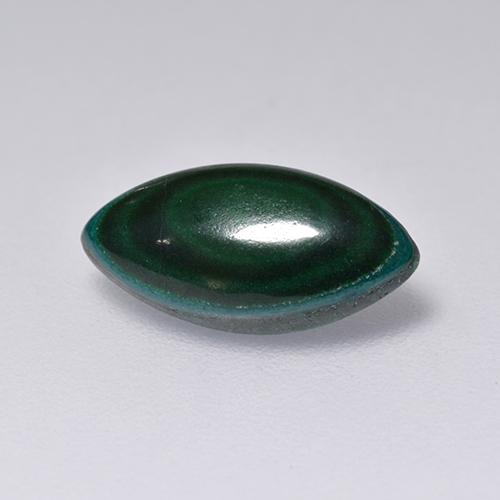 2.61 ct Green Malachite Gemstone, Malachite Gem in Marquise Cabochon Shape for Sale.