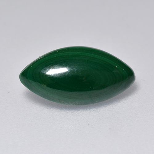 2.05 ct Green Malachite Gemstone, Malachite Gem in Marquise Cabochon Shape for Sale.