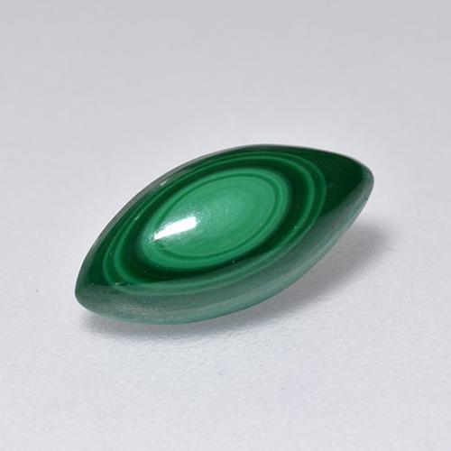 2.06 ct Green Malachite Stone, Natural Malachite in Marquise Cabochon Shape for Sale