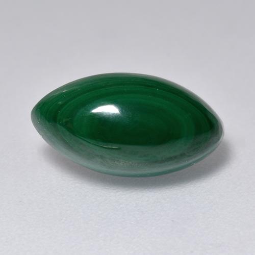 3.66 ct Green Malachite Gemstone, Malachite Gem in Marquise Cabochon Shape for Sale.