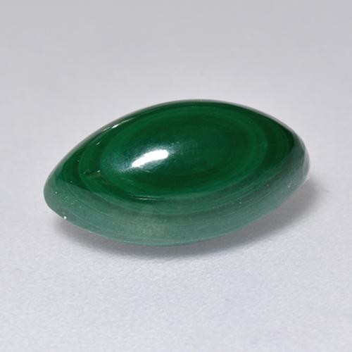 3.66 ct Green Malachite Stone, Natural Malachite in Marquise Cabochon Shape for Sale