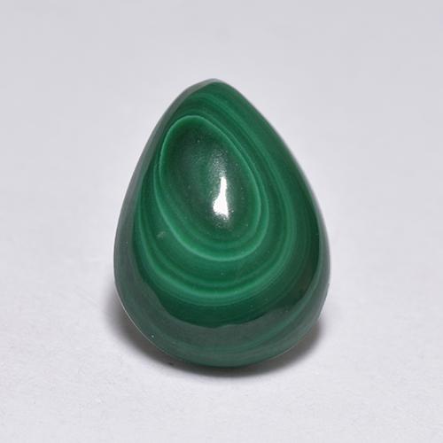 1.81 ct Green Malachite Gemstone, Malachite Gem in Pear Cabochon Shape for Sale.