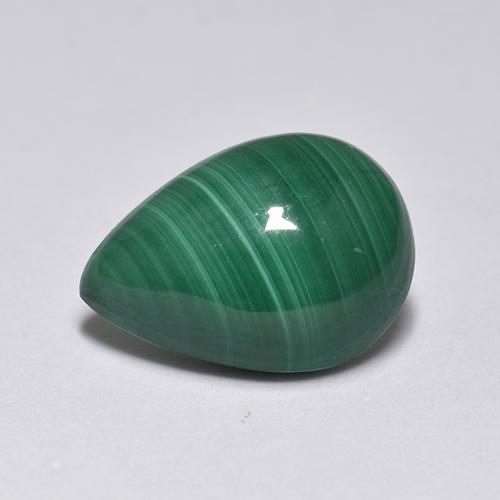 2.51 ct Green Malachite Stone, Natural Malachite in Pear Cabochon Shape for Sale