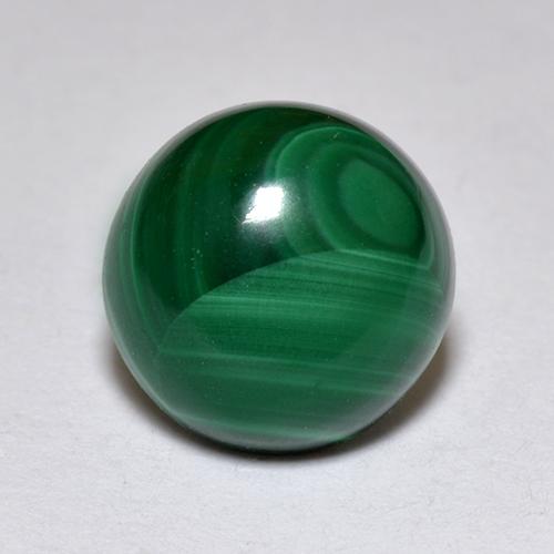 2.32 ct Green Malachite Gemstone, Malachite Gem in Round Cabochon Shape for Sale.