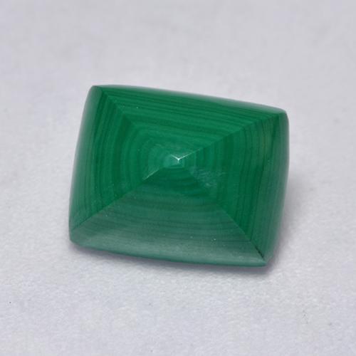 8.8 x 7mm Baguette Cabochon Green Malachite from Congo, Weight of 2.84ct, Natural untreated gemstone in Opaque Clarity, 1pc Malachite - the Color is Medium Green, Mohs Hardness of 3.5 - 4, Photo A