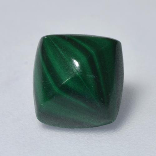 1.69 ct Green Malachite Gemstone, Malachite Gem in Cushion Sugarloaf Cabochon Shape for Sale.