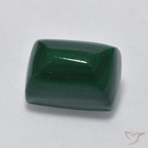 5.28 ct Green Malachite Stone, Natural Malachite in Baguette Cabochon Shape for Sale