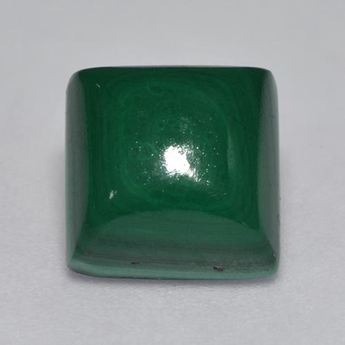5,15ct Cabochon quadrato verde Malachite dal Congo, Dimension 9 x 8,8mm, Natural non trattati Gemstone, Opaque Clarity, 1 piece Malachite in Verde medio Color, Mohs Hardness of 3,5 - 4, Photo A