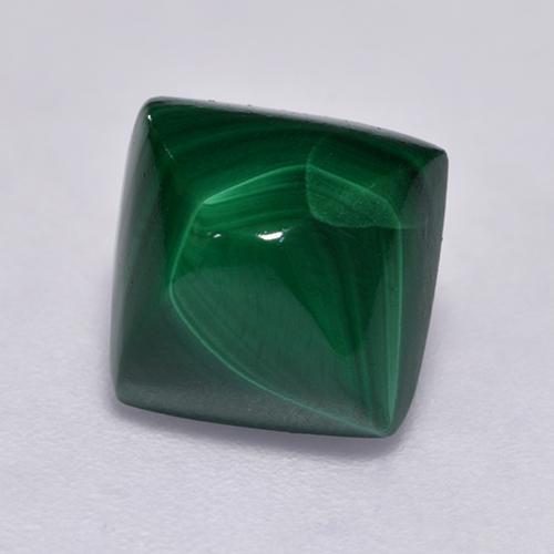 Multicolor Green Malachite Gem - 3.8ct Square Sugarloaf Cabochon (ID: 528262)
