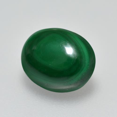 2.51 ct Green Malachite Stone, Natural Malachite in Oval Cabochon Shape for Sale