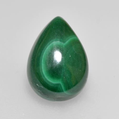 2.58 ct Green Malachite Gemstone, Malachite Gem in Pear Cabochon Shape for Sale.