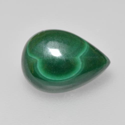2.58 ct Green Malachite Stone, Natural Malachite in Pear Cabochon Shape for Sale