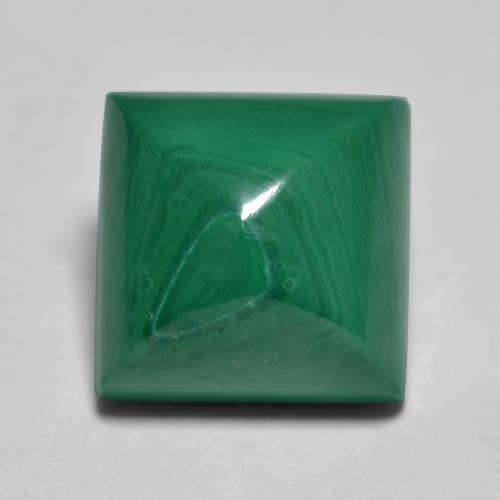 Multicolor Green Malachite Gem - 6.3ct Square Sugarloaf Cabochon (ID: 559318)