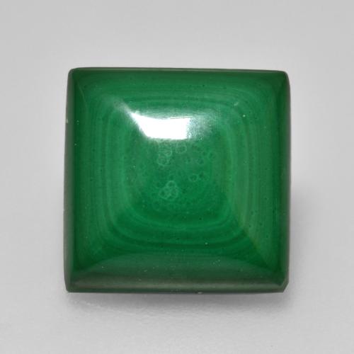 Malachite 10,9 x 10,9mm verde Cabochon quadrato dal Congo, peso di 6,08 ct, gemma naturale non trattati in purezza Opaque, 1 pezzo Malachite - Colore: Verde medio, durezza Mohs di 3,5 - 4, Photo A