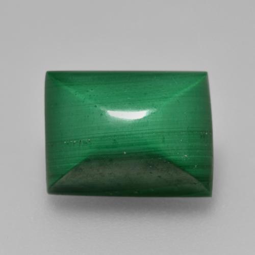 Malachite 11,1 x 8,3mm verde Baguette Pan di Zucchero Cabochon dal Congo, peso di 6,57 ct, gemma naturale non trattati in purezza Opaque, 1 pezzo Malachite - Colore: Verde medio, durezza Mohs di 3,5 - 4, Photo A