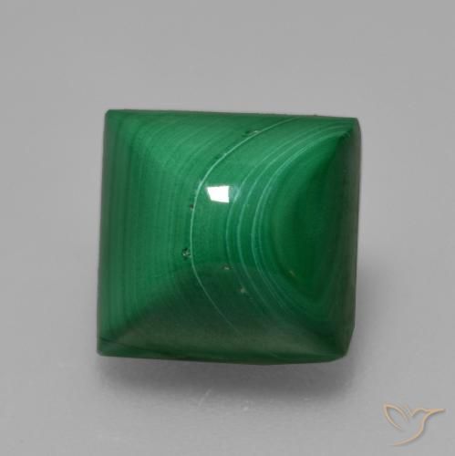 5.85 ct Square Malachite, 9 x 8.7 mm From Congo, Photo A