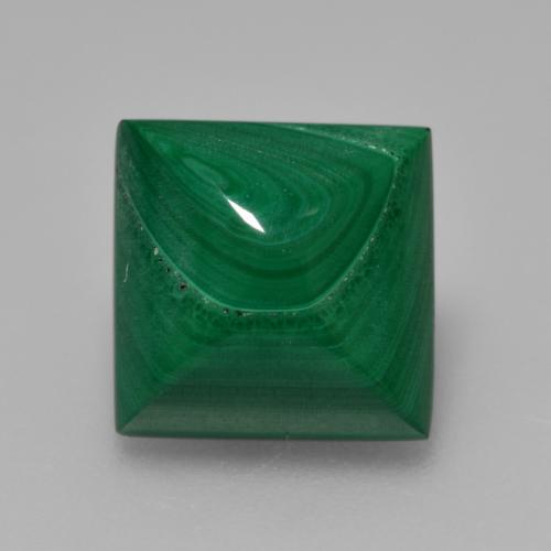 Medium Green Malachite Gem - 6.4ct Square Sugarloaf Cabochon (ID: 559450)