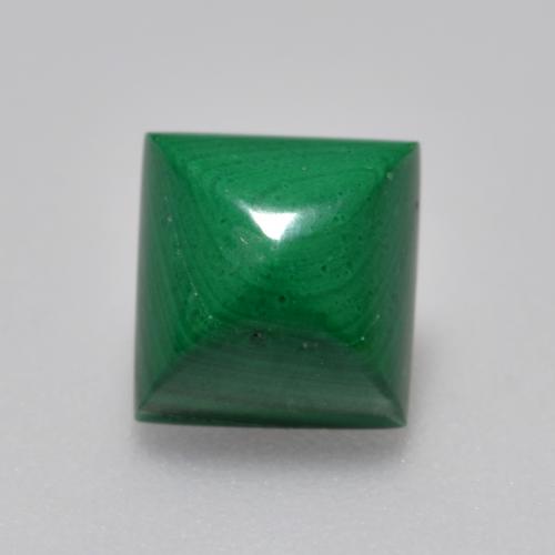 Verde medio Malaquita Gema - 1.9ct Cabujón Sugarleaf cuadrado (ID: 559463)
