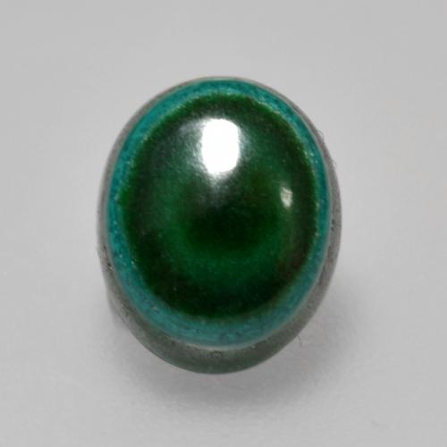 1.42 ct Green Malachite Gemstone, Malachite Gem in Oval Cabochon Shape for Sale.