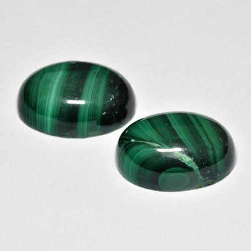 Malachite Gemstones in 14 x 11.1 mm Size for Sale, Malachite Stones in Multicolor Green Color