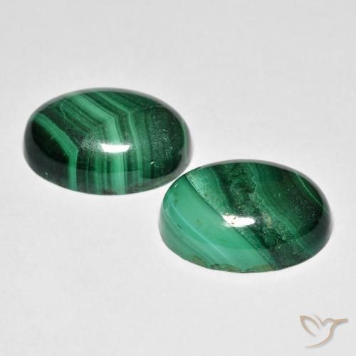 Malachite Gemstones in 14 x 10 mm (calibrated) Size for Sale, Malachite Stones in Multicolor Color