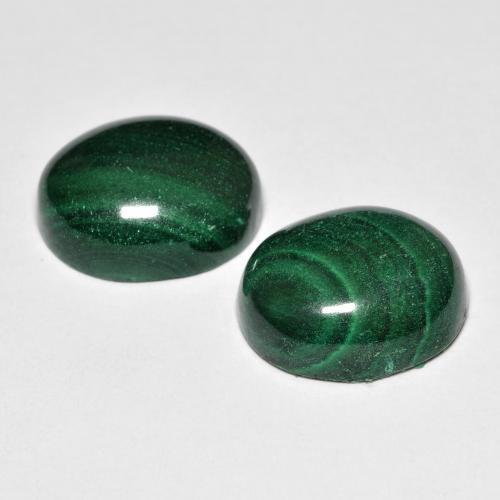 Malachite Gemstones in 12 x 10 mm (calibrated) Size for Sale, Malachite Stones in Dark Green Color