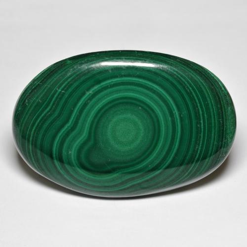 Malachite Ovale cabochon da 89,69 ct dal Congo, dimensione 43,9 x 30,8mm, purezza Opaque, pietra preziosa naturale non trattati, Malachite 1pc in colore Verde multicolore, durezza Mohs di 3,5 - 4, Photo A