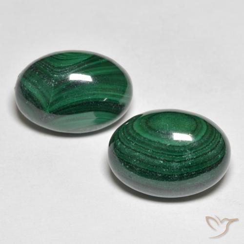 16.09 ct Oval Malachite, 14 x 10.1 mm From Congo, Photo A
