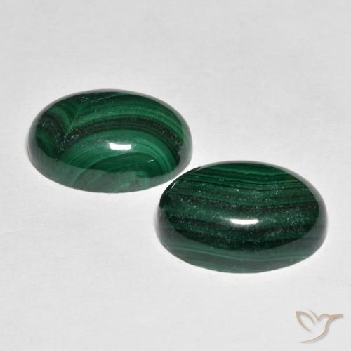 Malachite Gemstones in 14 x 10 mm (calibrated) Size for Sale, Malachite Stones in Green Color