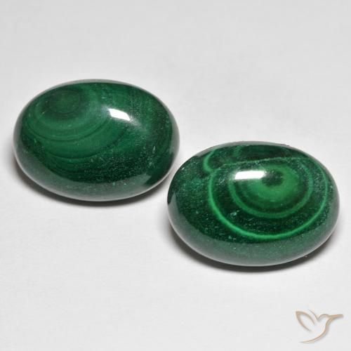 32.27ctw Natural Green Malachite, Oval, Opaque