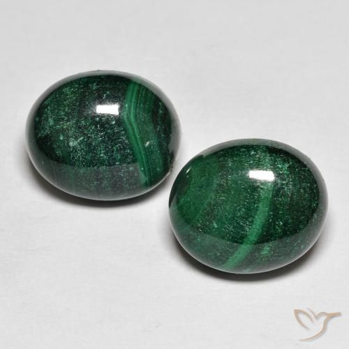 14.74 ct Oval Malachite, 12 x 10 mm From Congo, Photo A