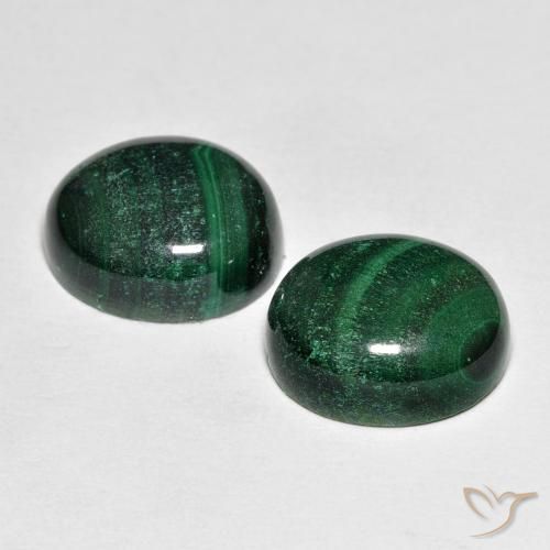Malachite Gemstones in 12 x 10 mm (calibrated) Size for Sale, Malachite Stones in Green Color