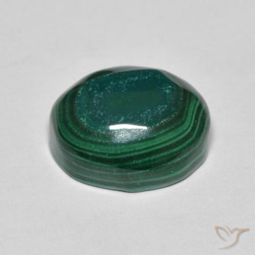 Malachite Gemstone in 11.4 x 9.4 mm Size for Sale, Malachite Stone in Pine Green Color
