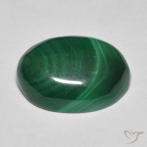 Malachite Gemstone in 14 x 10 mm (calibrated) Size for Sale, Malachite Stone in Pine Green Color