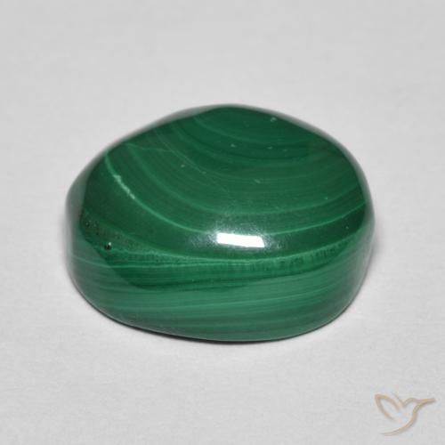 Malachite Gemstone in 10.6 x 8.6 mm Size for Sale, Malachite Stone in Green Color