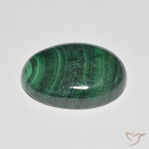 Malachite Gemstone in 18 x 13 mm (calibrated) Size for Sale, Malachite Stone in Dark Green Color