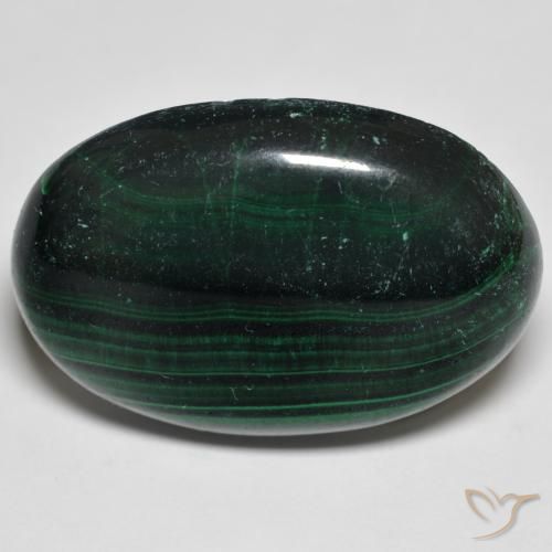 30.12ct Natural Dark Green Malachite, Oval, Opaque