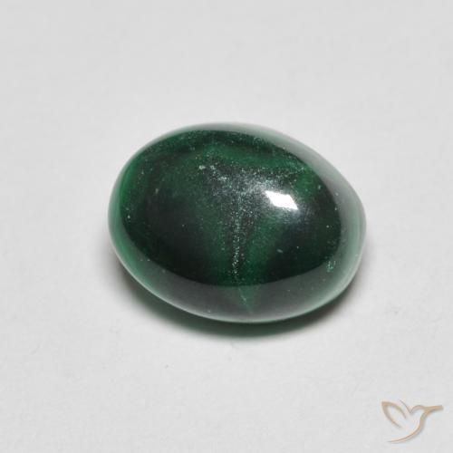 Malachite verde taglio ovale da 3,1 ct dal Congo, dimensione 8,6 x 6,6mm, pietra preziosa naturale non trattati , purezza Opaque, Malachite Ovale cabochon da 1 pz, durezza Mohs di 3,5 - 4, Photo A