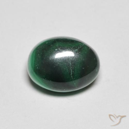 3.10 ct Green Malachite Stone, Natural Malachite in Oval Cabochon Shape for Sale