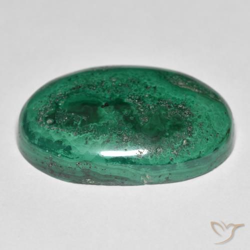 Malachite Gemstone in 24.9 x 16.7 mm Size for Sale, Malachite Stone in Green Color
