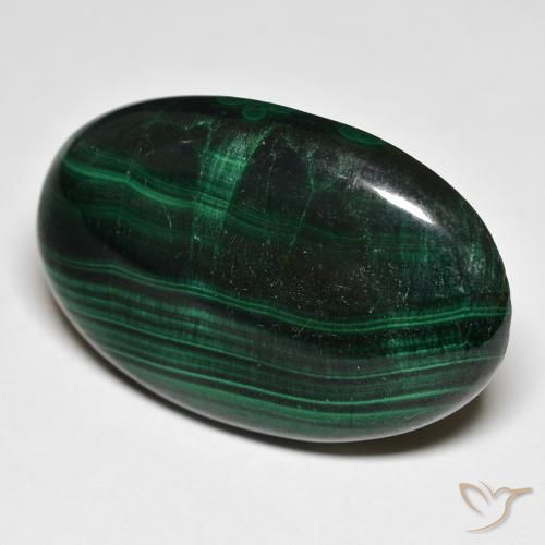 37.71ct Natural Deep Green Malachite, Oval, Opaque