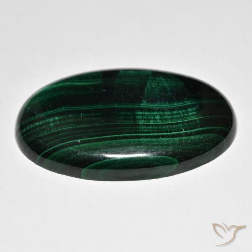 Malachite Gemstone in 30.5 x 20.3 mm Size for Sale, Malachite Stone in Deep Green Color