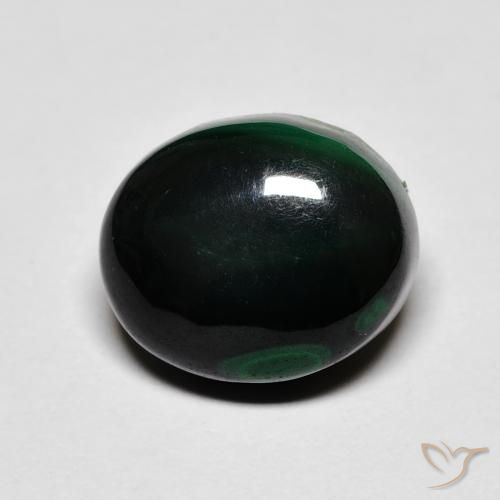 12 x 10,1mm Malachite verde taglio ovale dal Congo, peso di 7,96 ct, pietra preziosa naturale non trattati in purezza Opaque, 1 pezzo Malachite Ovale cabochon - Colore: Verde multicolore, durezza Mohs di 3,5 - 4 , Photo A