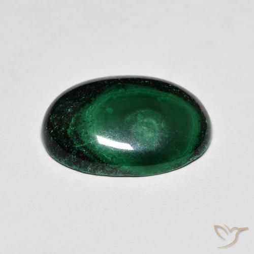 Malachite Gemstone in 14 x 10 mm (calibrated) Size for Sale, Malachite Stone in Dark Green Color